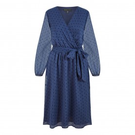 рокля,дамски,поли,и,рокли,mela,london,mela,london,navy,dobby,spot,wrap,over,midi,dress,navy