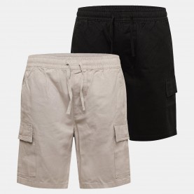 къси,панталони,мъжки,къси,панталони,crosshatch,men,s,kathos,2,pack,cargo,shorts,grey,black