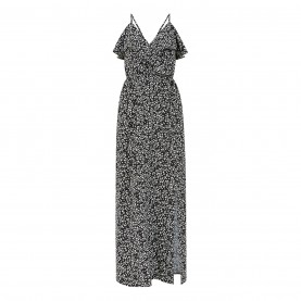 рокля,дамски,поли,и,рокли,mela,london,mela,london,black,ditsy,floral,frill,maxi,dress,black