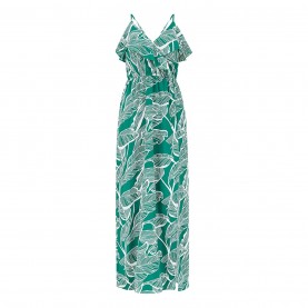 рокля,дамски,поли,и,рокли,mela,london,mela,london,green,tropical,print,maxi,frill,dress,green