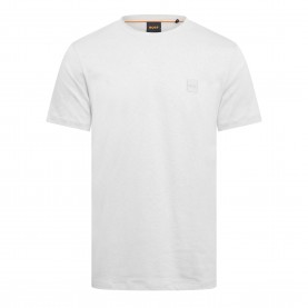 Тениска Boss Mens BOSS ORANGE Tales T-Shirt with Logo Patch Premium Cotton - Silver тениска,мъжки,тениски,boss,mens,boss,orange,tales,t,shirt,with,logo,patch,premium,cotton,silver