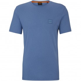 тениска,мъжки,тениски,boss,mens,boss,orange,tales,t,shirt,with,logo,patch,premium,cotton,open,blue