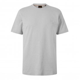 тениска,мъжки,тениски,boss,mens,boss,orange,tales,t,shirt,with,logo,patch,premium,cotton,light,grey,070