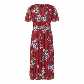 рокля,дамски,поли,и,рокли,mela,london,mela,london,red,floral,print,pleated,dress,red