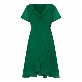 Дамска рокля Yumi Womens Green Frill Wrap Dress - Green дамска,рокля,дамски,поли,и,рокли,yumi,women,s,green,frill,wrap,dress,green