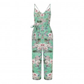 дамски,летни,гащеризони,yumi,yumi,sage,green,tropical,palm,print,jumpsuit,sage,green