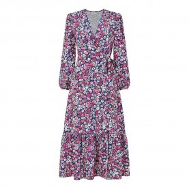 Дамска рокля Yumi Womens Green Daisy Print Midi Wrap Dress - Pink дамска,рокля,дамски,поли,и,рокли,yumi,women,s,green,daisy,print,midi,wrap,dress,pink