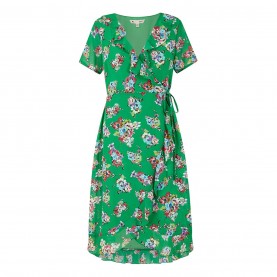 рокля,дамски,поли,и,рокли,yumi,yumi,green,floral,frill,wrap,midi,dress,green