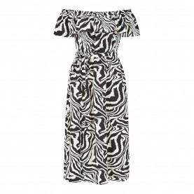 рокля,дамски,поли,и,рокли,yumi,yumi,black,zebra,print,bardot,dress,multi