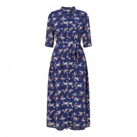 рокля,дамски,поли,и,рокли,yumi,yumi,navy,crane,print,midi,shirt,dress,navy