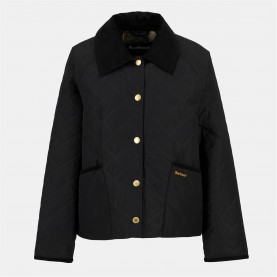 Яке Barbour Women's Anise Corduroy Collar Short Sleeve Quilted Jacket - Black/Ancient яке,дамски,якета,и,палта,barbour,women's,anise,corduroy,collar,short,sleeve,quilted,jacket,black,ancient