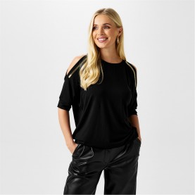 пуловер,дамски,ризи,biba,biba,cold,shoulder,jumper,black