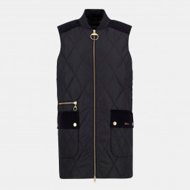 Дамски елек Barbour Womens Lydia Diamond Quilted Sleeveless Gilet - Black/Tartan дамски,елек,дамски,якета,и,палта,barbour,women,s,lydia,diamond,quilted,sleeveless,gilet,black,tartan