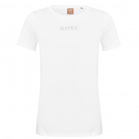 Тениска Boss Women's Eloga2 Premium Cotton T-Shirt - White 100 тениска,дамски,топове,boss,women's,eloga2,premium,cotton,t,shirt,white,100