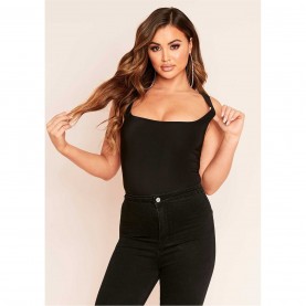 дамски,топове,missy,empire,square,neck,sleeveless,bodysuit,black
