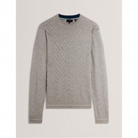 Пуловер Ted Baker Ted LS Stitch Jumper Sn61 - Lt-Grey пуловер,мъжки,пуловери,ted,baker,ted,ls,stitch,jumper,sn61,lt,grey