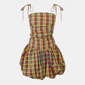 Рокля AmyLynn Women's Alexa Ultra Peplum Dress - Red/Green Chk рокля,дамски,поли,и,рокли,amylynn,women's,alexa,ultra,peplum,dress,red,green,chk