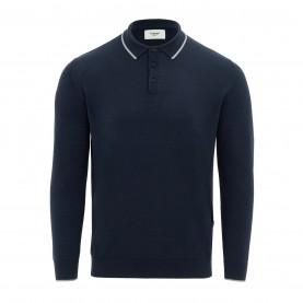 пуловер,промоция,на,зимни,облекла,firetrap,mens,long,sleeve,polo,jumper,navy,grey