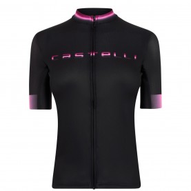 блуза,с,къс,ръкав,дамски,топове,облекло,за,колоездене,castelli,gradient,short,sleeve,jersey,women's,light,black