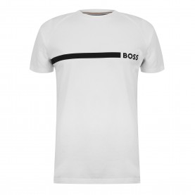 Тениска Boss Mens Logo Cotton Short Sleeve Crew Neck Slim Fit T-Shirt - White 100 тениска,мъжки,тениски,boss,men,s,logo,cotton,short,sleeve,crew,neck,slim,fit,t,shirt,white,100