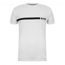 Тениска Boss Men's Logo Cotton Short Sleeve Crew Neck Slim Fit T-Shirt - White 100 тениска,мъжки,тениски,boss,men's,logo,cotton,short,sleeve,crew,neck,slim,fit,t,shirt,white,100