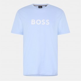 тениска,мъжки,тениски,boss,mens,boss,bodywear,short,sleeve,t,shirt,with,logo,print,detail,ltblue,451