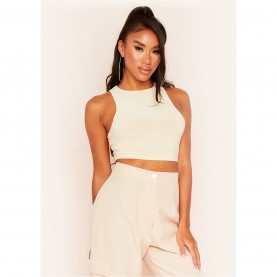 къса,блуза,дамски,топове,missy,empire,racer,crop,top,cream