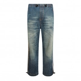 Дънки Diesel Mens D-Martial-S3 Wide Leg Jeans - Blue Denim дънки,мъжки,дънки,diesel,men,s,d,martial,s3,wide,leg,jeans,blue,denim