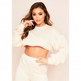 блуза,дамски,блузи,missy,empire,stitch,cropped,sweatshirt,cream