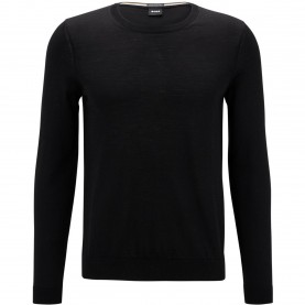 пуловер,мъжки,пуловери,boss,men,s,leno,knit,jumper,soft,virgin,wool,black