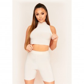 къса,блуза,дамски,топове,missy,empire,neck,cropped,racer,crop,top,stone