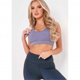 къса,блуза,дамски,топове,missy,empire,empire,mesh,panel,gym,crop,top,grey