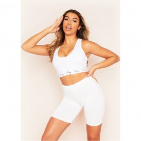 къса,блуза,дамски,топове,missy,empire,empire,racer,back,crop,top,white