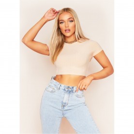 фланелка,с,къс,ръкав,дамски,топове,missy,empire,short,sleeve,cropped,tee,stone