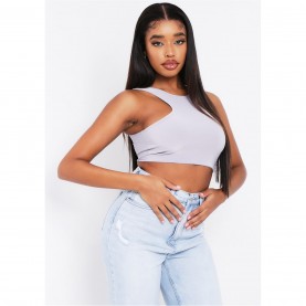 къса,блуза,дамски,топове,missy,empire,racer,crop,top,grey