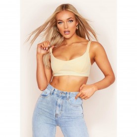 Missy Empire Ribbed Cupped Bralet Crop Top - Cream missy,empire,ribbed,cupped,bralet,crop,top,cream