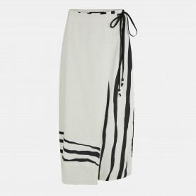 Дамска пола French Connection Womens Genevieve Adjustable Wrap Skirt - White-Black дамска,пола,поли,и,къси,панталони,french,connection,women,s,genevieve,adjustable,wrap,skirt,white,black