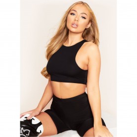 къса,блуза,дамски,топове,missy,empire,crop,top,black