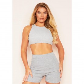 къса,блуза,дамски,топове,missy,empire,racer,crop,top,grey