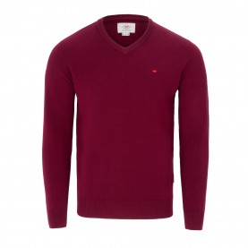 пуловер,мъжки,пуловери,lee,cooper,cooper,long,sleeve,v,neck,jumper,burgandy
