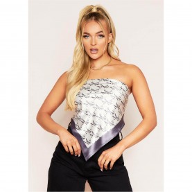 шал,дамски,топове,missy,empire,repeat,print,satin,bandana,scarf,top,charcoal