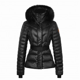 яке,дамски,якета,и,палта,arctic,army,women's,aurora,belted,hooded,long,sleeve,short,puffer,jacket,black