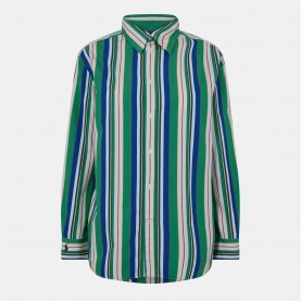 Риза с дълъг ръкав POLO RALPH LAUREN Women's Stripe Long Sleeve Shirt - GREEN/BLUE MULT риза,с,дълъг,ръкав,дамски,ризи,polo,ralph,lauren,women's,stripe,long,sleeve,shirt,green,blue,mult