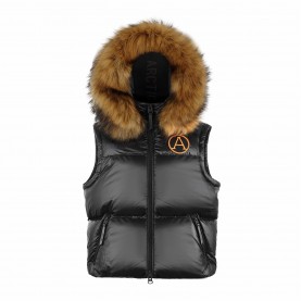 елек,дамски,якета,и,палта,arctic,army,women's,puffer,hooded,zip,gilet,black