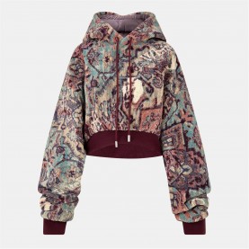 Суичър Off White Women's Tapestry Cropped Hoodie - Multi суичър,дамски,горнища,с,качулка,дамски,ежедневни,облекла,off,white,women's,tapestry,cropped,hoodie,multi