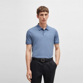 блуза,с,яка,мъжки,тениски,boss,men,s,pallas,cotton,short,sleeve,polo,shirt,open,blue