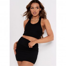 къса,блуза,дамски,топове,missy,empire,ribbed,plunge,crop,top,black
