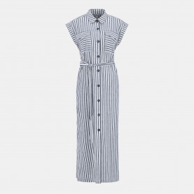 Дамска рокля Barbour Womens Abby Tailored Button-Through Shirt Dress - Navy/White Str дамска,рокля,дамски,поли,и,рокли,barbour,women,s,abby,tailored,button,through,shirt,dress,navy,white,str
