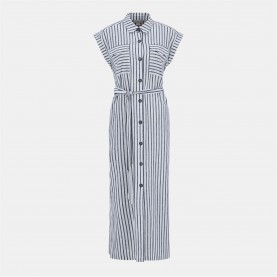 Рокля Barbour Women's Abby Tailored Button-Through Shirt Dress - Navy/White Str рокля,дамски,поли,и,рокли,barbour,women's,abby,tailored,button,through,shirt,dress,navy,white,str