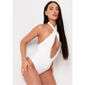 дамски,топове,missy,empire,plunge,cross,front,cut,out,halterneck,bodysuit,ivory